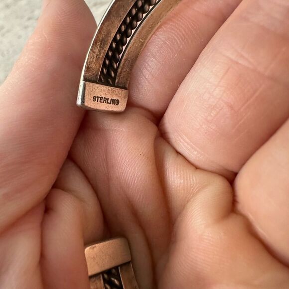 Vintage Lot Of 4 Solid Sterling Cuff Bracelets - Picture 6 of 14